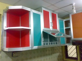 Aluminium kitchen cabinet set interior Dhaka